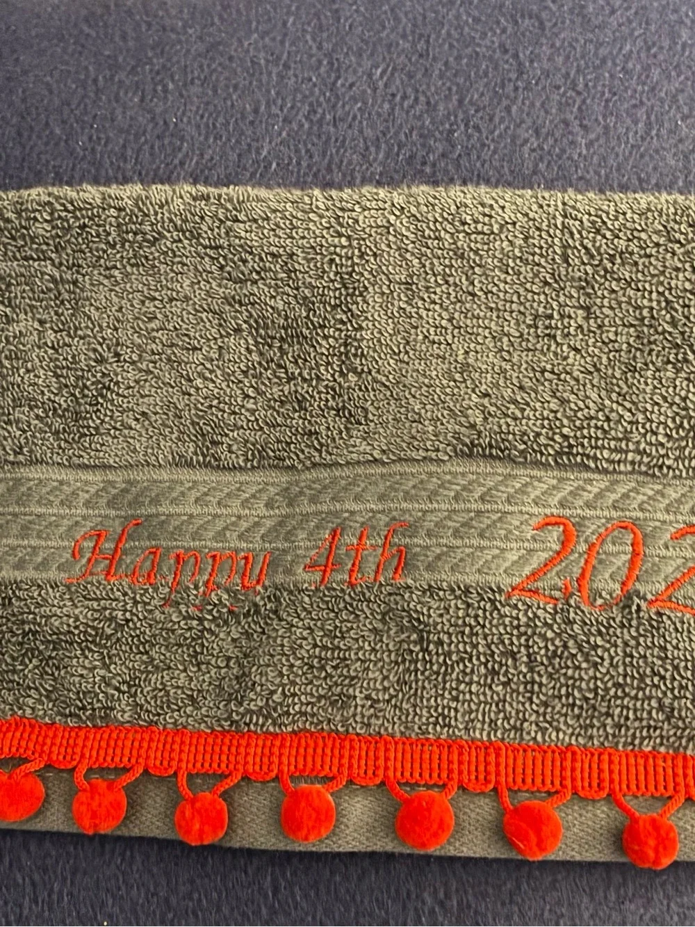 Embroidered Gray 4th of July Decorative wash cloth 250th 2026